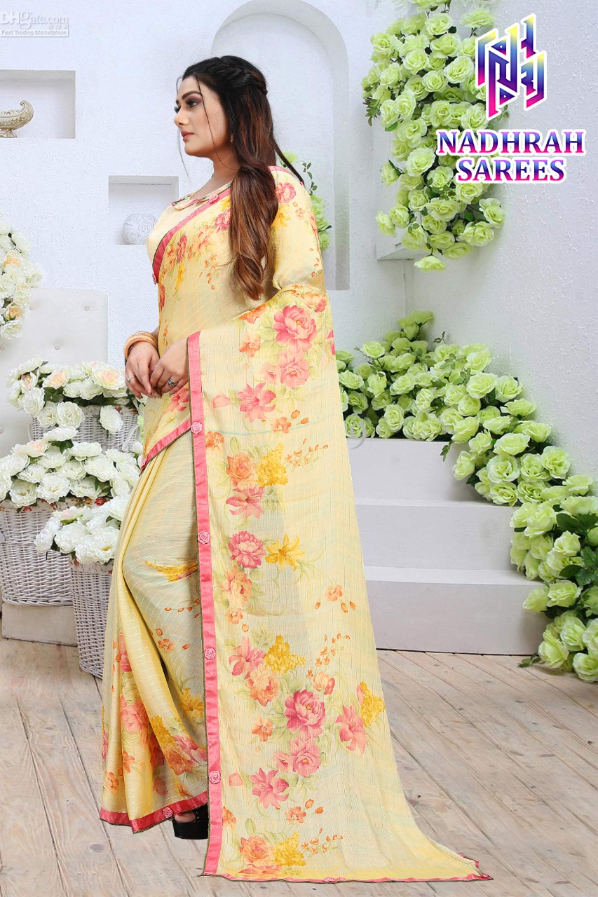 FLOWER PRINTED SAREE (WITH STICH BLOUSE)